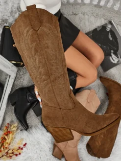 Outlet Damskie kozaki typu kowbojki Marivelle Kozaki Na Obcasie|Kozaki Bez Ocieplenia