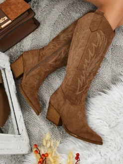 Outlet Damskie kozaki typu kowbojki Marivelle Kozaki Na Obcasie|Kozaki Bez Ocieplenia