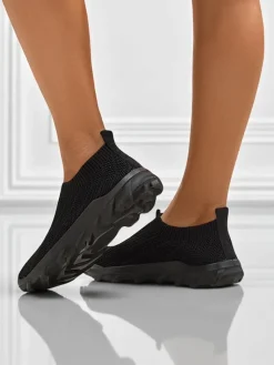 Discount Damskie sneakersy Andromeda Nero – czarne, lekkie buty tekstylne na płaskiej podeszwie Damskie Bieganie, Ćwiczenia I Trening