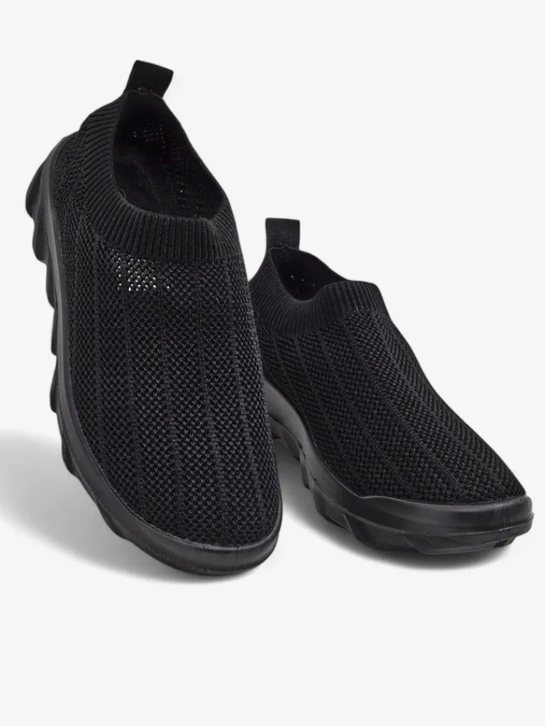 Discount Damskie sneakersy Andromeda Nero – czarne, lekkie buty tekstylne na płaskiej podeszwie Damskie Bieganie, Ćwiczenia I Trening