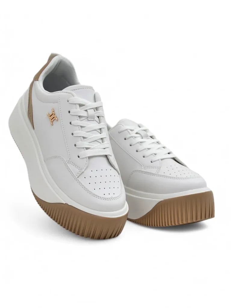 Best Damskie sneakersy Arianna Bianco na platformie ze skóry ekologicznej 5 cm Damskie Ugc|Sneakersy