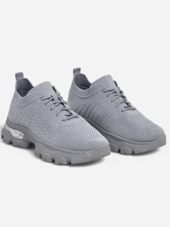 New Damskie Sneakersy Atenea Light Szare tkaninowe na płaskiej podeszwie 4,5 cm Damskie Bieganie, Ćwiczenia I Trening