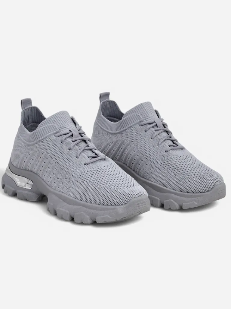 New Damskie Sneakersy Atenea Light Szare tkaninowe na płaskiej podeszwie 4,5 cm Damskie Bieganie, Ćwiczenia I Trening