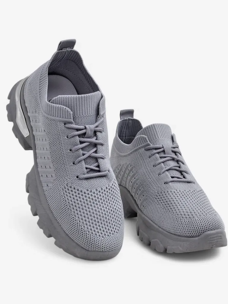 New Damskie Sneakersy Atenea Light Szare tkaninowe na płaskiej podeszwie 4,5 cm Damskie Bieganie, Ćwiczenia I Trening