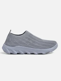 Online Damskie sneakersy gołębie szare Silvana - wygodne buty slip-on do miasta Damskie Bieganie, Ćwiczenia I Trening