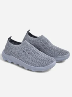 Online Damskie sneakersy gołębie szare Silvana - wygodne buty slip-on do miasta Damskie Bieganie, Ćwiczenia I Trening