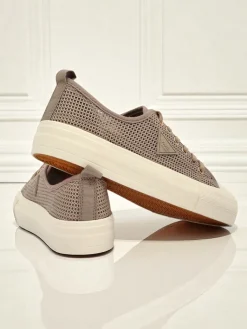 Best Damskie sneakersy Hypatia Mesh jasny brąz na lato płaska podeszwa 3cm Trampki