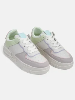 Best Damskie sneakersy Lycaste beżowe z ekologicznej skóry na płaskiej podeszwie Damskie Sneakersy