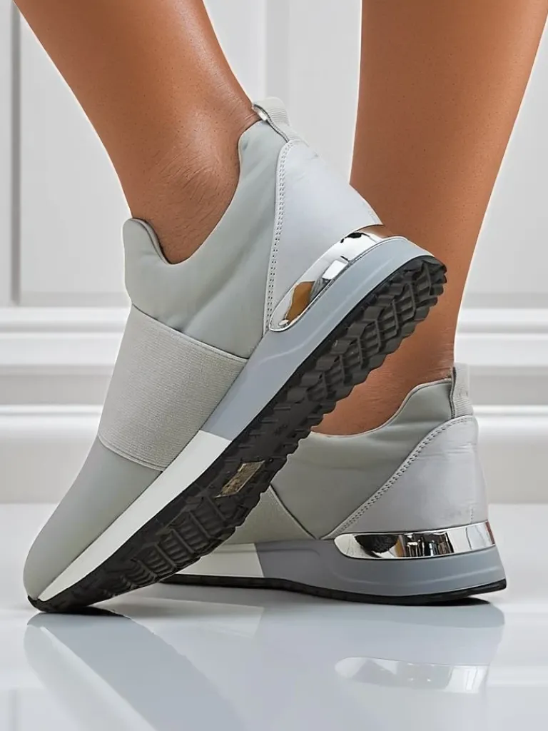 Discount Damskie sneakersy Selene Grigio płaska podeszwa modny styl Damskie Bieganie, Ćwiczenia I Trening