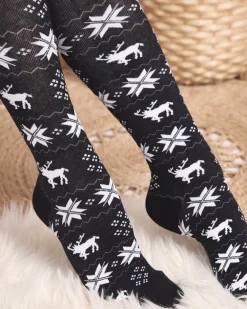 Damskie świąteczne skarpety za kolano w kolorze m- Bielizna Skarpetki