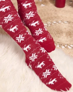 Discount Damskie świąteczne skarpety za kolano w kolorze m- Bielizna Skarpetki