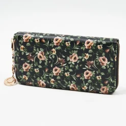 Best Duży damski portfel z kwiecistym wzorem - Akcesoria Damskie Portmonetki