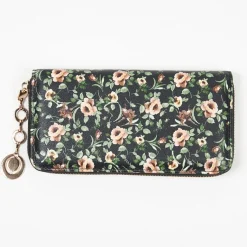 Best Duży damski portfel z kwiecistym wzorem - Akcesoria Damskie Portmonetki