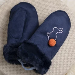 Best Granatowe dziecięce rękawiczki na sznurku i z jednym palcem - Rękawiczki Rękawiczki