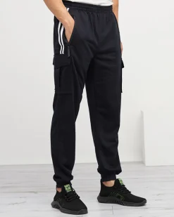 Online Granatowe męskie spodnie dresowe - Odzież Spodnie