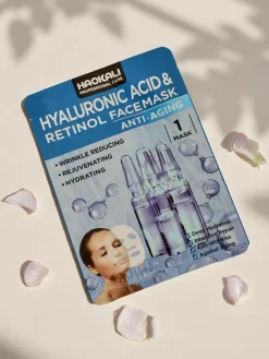 Clearance Haokali- Maseczka do twarzy z kwasem hialuronowym i retinolem- nawilża, rewitalizuje i redukuje zmarszczki Twarz