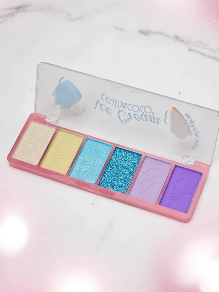 Sale Kevin&Coco Paletka 6 cieni do powiek z brokatem Ice Cream Oczy