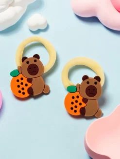 Kolorowe gumki do włosów z motywem misia Dziewczęce