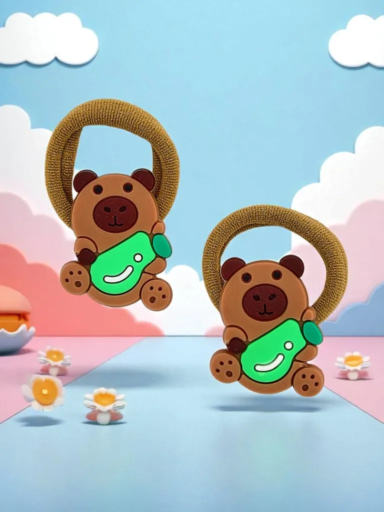 New Kolorowe gumki do włosów z motywem misia Dziewczęce