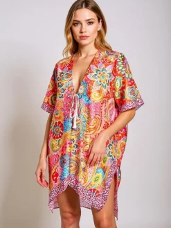 Hot Kolorowe pareo Callista – stylowa narzutka do kolan do plaży Narzutka Plażowa|Bluzki / Koszule / Koszulki