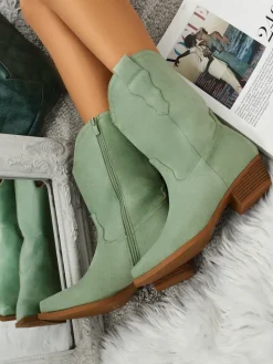 Sale Kowbojki damskie eko zamszowe SpireHush Kowbojki|Botki Bez Ocieplenia