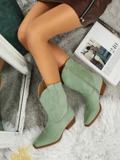 Sale Kowbojki damskie eko zamszowe SpireHush Kowbojki|Botki Bez Ocieplenia