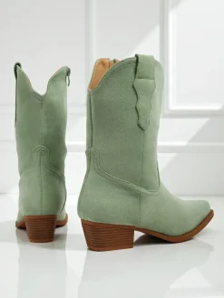 Sale Kowbojki damskie eko zamszowe SpireHush Kowbojki|Botki Bez Ocieplenia