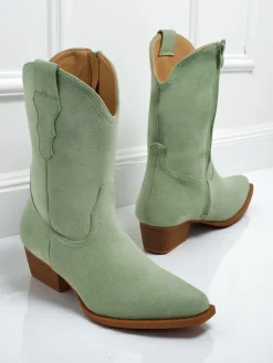 Sale Kowbojki damskie eko zamszowe SpireHush Kowbojki|Botki Bez Ocieplenia