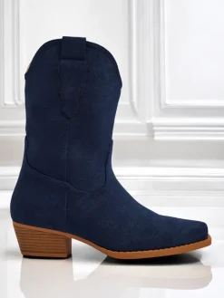 Clearance Kowbojki damskie eko zamszowe SpireHush Botki Bez Ocieplenia|Kowbojki