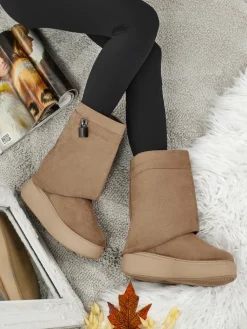 Best Krótkie buty a'la śniegowce damskie z dopinaną cholewką Elizze Śniegowce|Botki Na Platformie