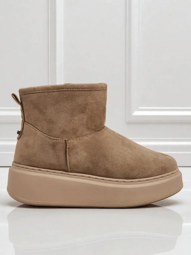 Best Krótkie buty a'la śniegowce damskie z dopinaną cholewką Elizze Śniegowce|Botki Na Platformie