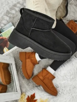 Clearance Krótkie buty a'la śniegowce damskie Liorah Śniegowce|Botki Na Platformie