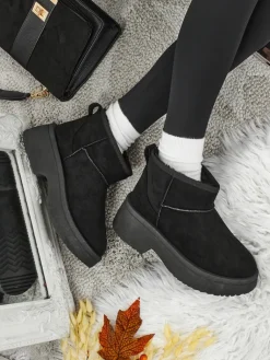 Clearance Krótkie buty a'la śniegowce damskie Liorah Śniegowce|Botki Na Platformie