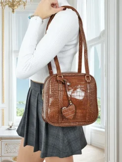 Best Lakierowana mała damska torebka z eko skóry Velinne Damskie Małe Torebki