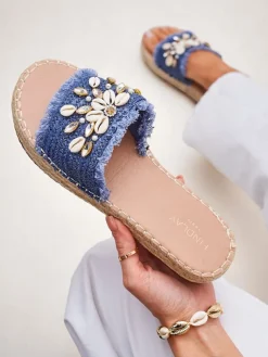 Online Letnie klapki Calista – e z muszelkami na płaskiej podeszwie Klapki Płaskie