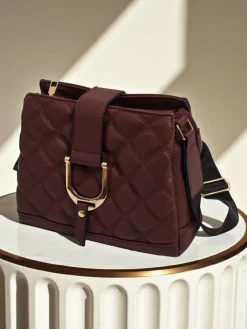 Outlet Mała pikowana torebka z miękkiej eko skóry Cinder Loom Damskie Małe Torebki