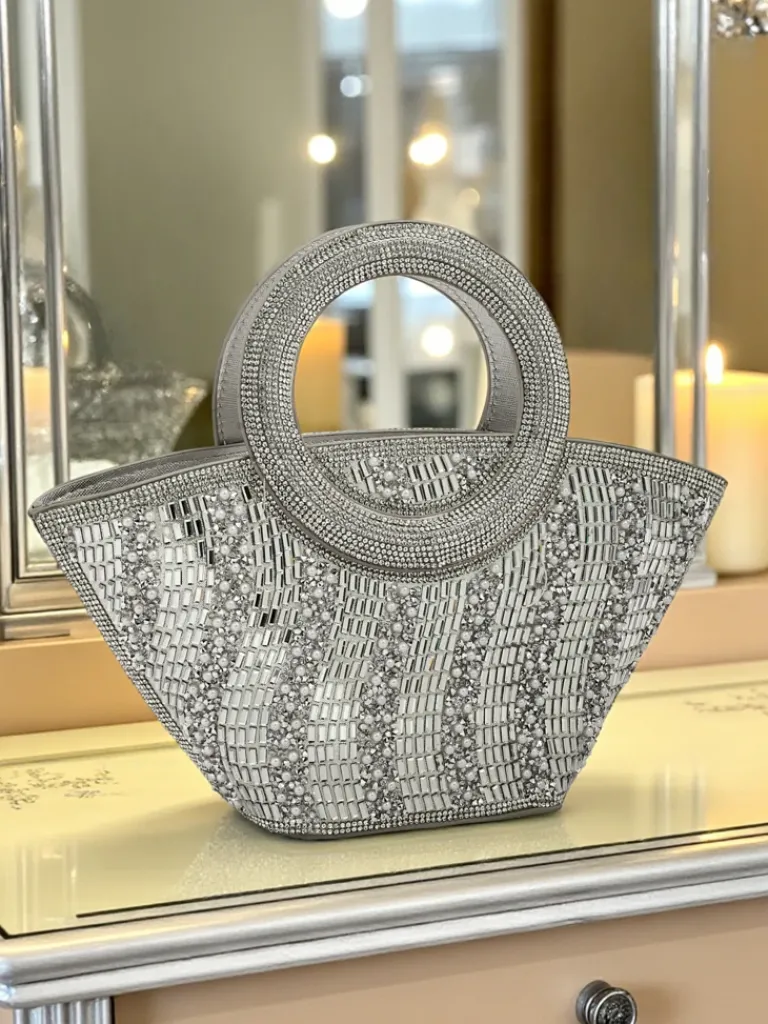 New Mała torebka damska z cyrkoniami Sparkle Queen Damskie Wieczorowe|Małe Torebki