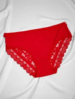 Sale Majtki damskie typu figi z koronką i paseczkami Figi