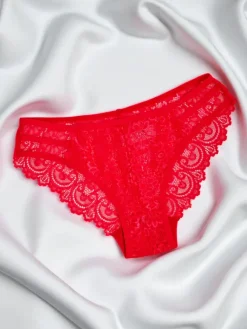 Sale Majtki damskie typu figi z koronką i paseczkami Figi