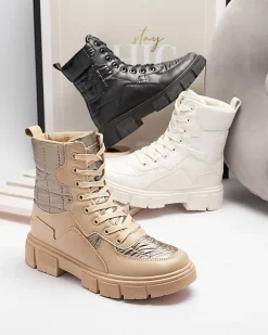 Best Mirae Stiletto Elegante Czarne Workery|Botki Bez Ocieplenia