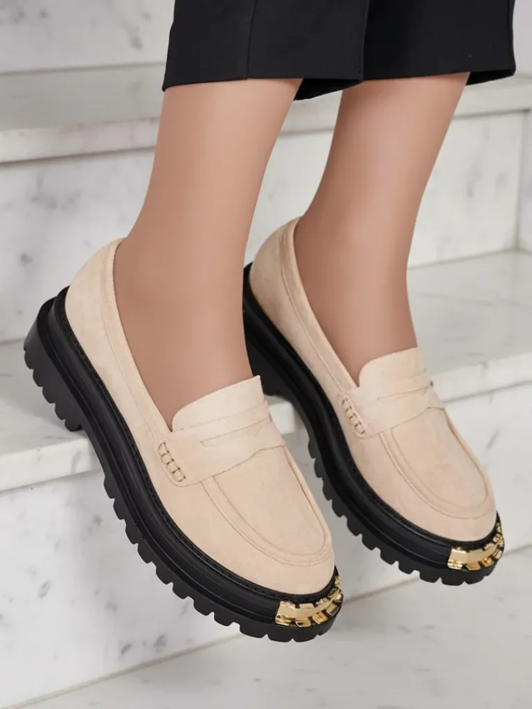 Sale Moccasin Giulia z Ekoskóry Półbuty|Mokasyny Na Płaskiej Podeszwie