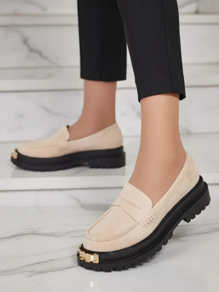 Sale Moccasin Giulia z Ekoskóry Półbuty|Mokasyny Na Płaskiej Podeszwie