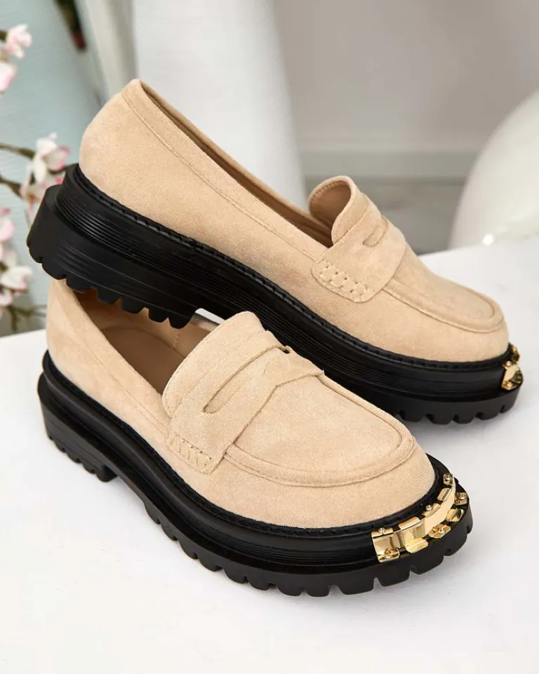 Sale Moccasin Giulia z Ekoskóry Półbuty|Mokasyny Na Płaskiej Podeszwie