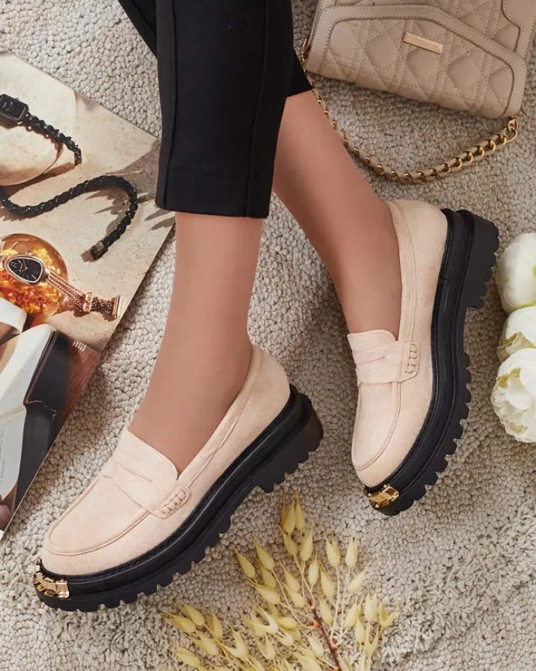 Sale Moccasin Giulia z Ekoskóry Półbuty|Mokasyny Na Płaskiej Podeszwie