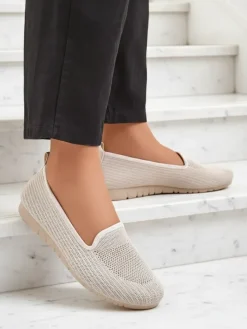 Sale Moda Bella Beżowe Buty Damskie na Płaskim Obcasie Mokasyny Na Płaskiej Podeszwie