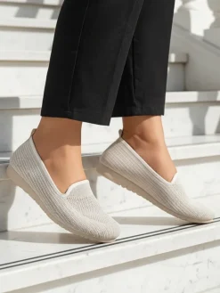 Sale Moda Bella Beżowe Buty Damskie na Płaskim Obcasie Mokasyny Na Płaskiej Podeszwie