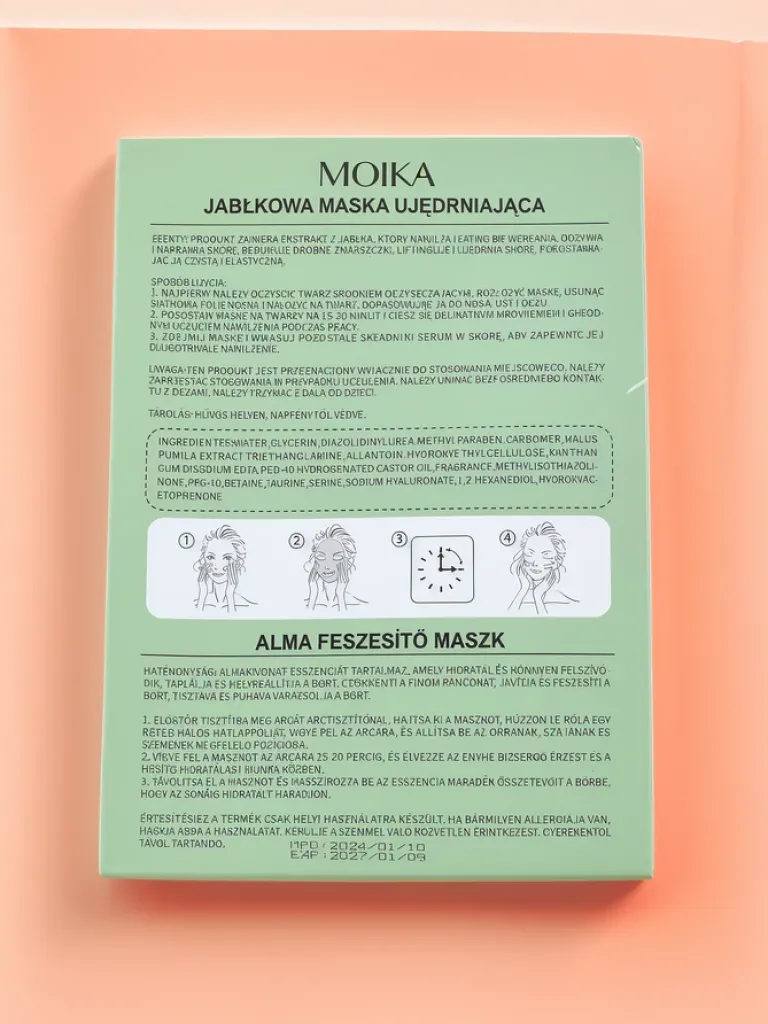 Clearance MOIKA Jabłkowa maseczka w płachcie ujędrniająca Twarz