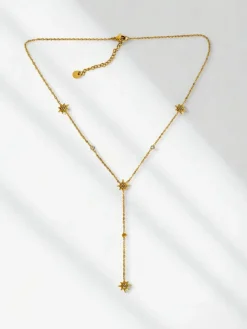 Outlet Naszyjnik Lariat Stella Aurelia pozłacany z motywem gwiazd Damskie Biżuteria