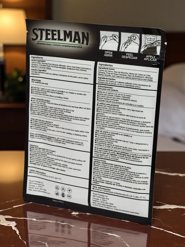 Hot Naturalny Plaster wzmacniający potencję dla mężczyzn 5 szt. Higiena I Zdrowie