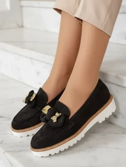 Clearance Nero Elegante Mokasyny z Ekologicznej Skóry Mokasyny Na Płaskiej Podeszwie